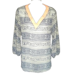 Aina Be - Sheer African Patterned Blouse | Size: L